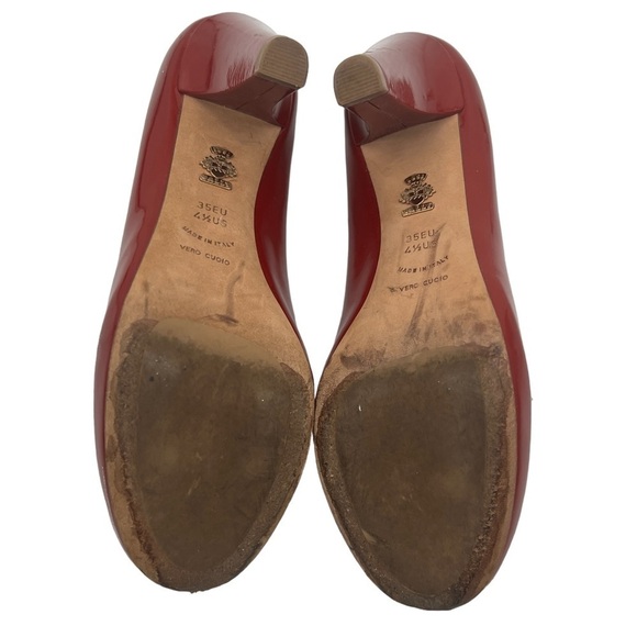 Bally Red Patent Ombrette Leather Pumps Size 35 Women’s - Picture 9 of 11